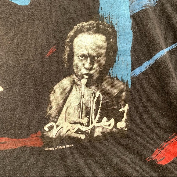 VINTAGE ANDAZIA USA HEADSHOT III MILES DAVIS ESTATE ABSTRACT T-SHIRT LARGE 90s - Picture 4 of 8